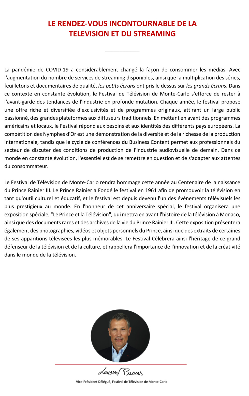 Festival de télévision de Monaco Festival de télévision de Monaco